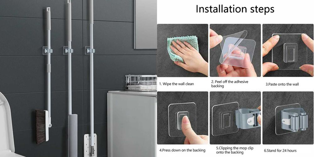 3 bucati suport adeziv mop, matura, umbrela, Noi ambalate