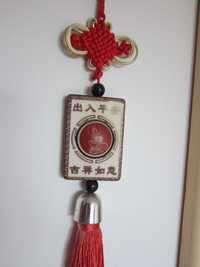 decoratiune mica feng shui Nod Rosu pt Noroc Succes China 1980
