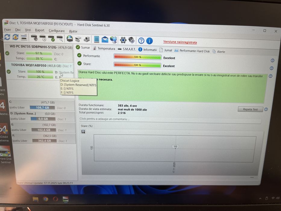 Vand hard laptop Toshiba 500 gb