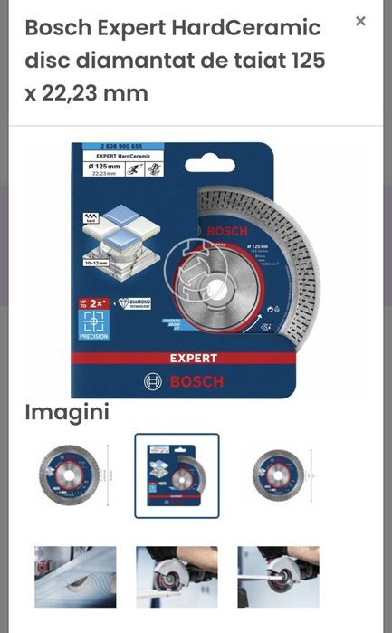 Bosch Expert HardCeramic disc diamantat de taiat 125 X 22,23 mm