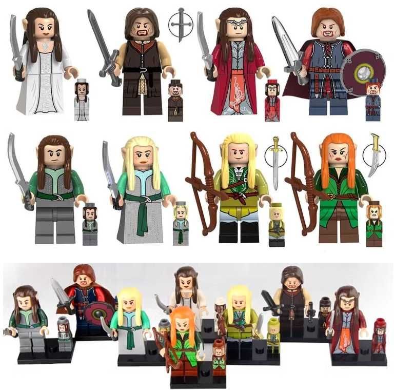 Set 8 Minifigurine tip Lego Lord of the Rings cu Legolas si Aragorn