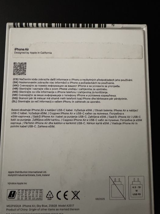 Iphone Air 256 gb , sky blue, ca nou !