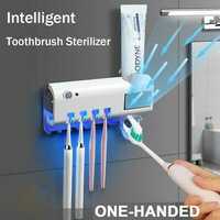 3 в 1 УФ Стерилизатор для зубных щеток, Дозатор для пасты и держатель