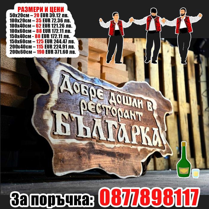 НАЙ-НИСКИ ЦЕНИ дървени табели