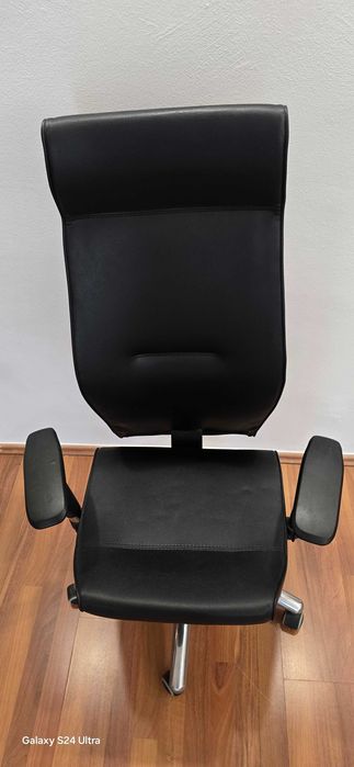 Scaun directorial reglabil piele neagra