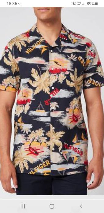 Tommy Hilfiger Cotton/ Len Mens Size L ОРИГИНАЛ! Мъжка Ленена Риза!