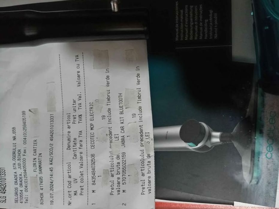 Mop cu vapori nou în cutie