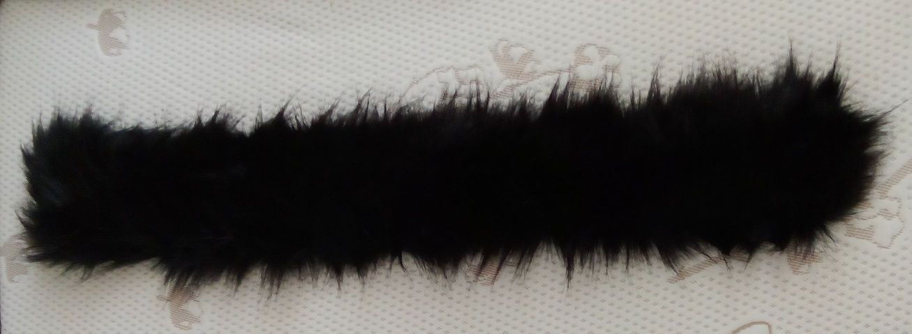 Blanita artificiala gluga geaca, Zabaione, L72 cm, Neagra