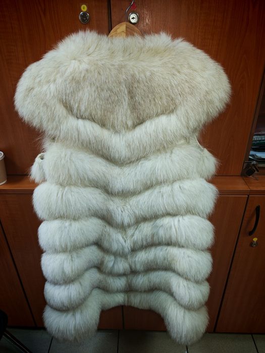 Vesta blana naturala de vulpe argintie stare impecabila