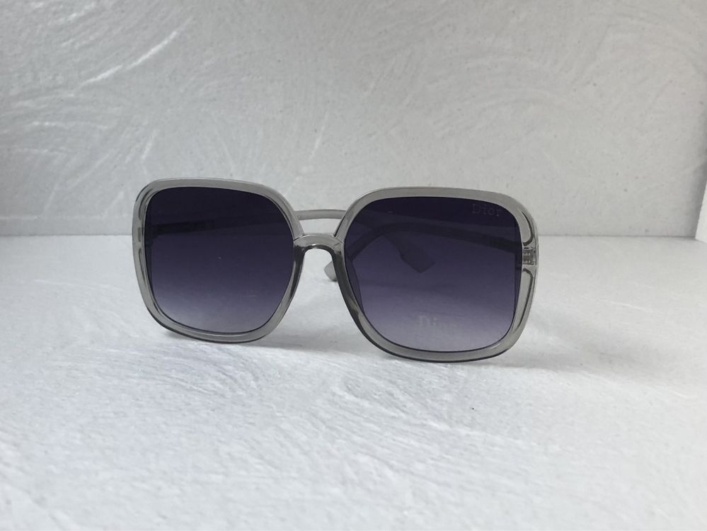 Dior Дамски слънчеви очила правоъгълни кафяви черни прозрачни  CD 8101