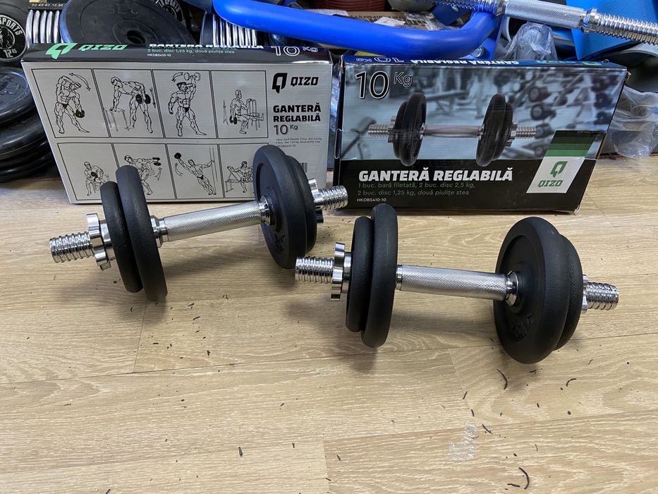 Gantere reglabile profesionale fier noi set 20 kg 10 kg+10 kg=20 kg