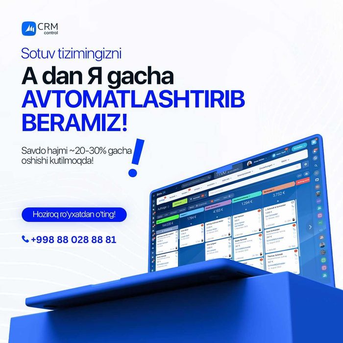 CRM, Bitrix24, AmoCRM, IP-telefoniya, AI Chatbot, OnlinePBX, SarkorATC