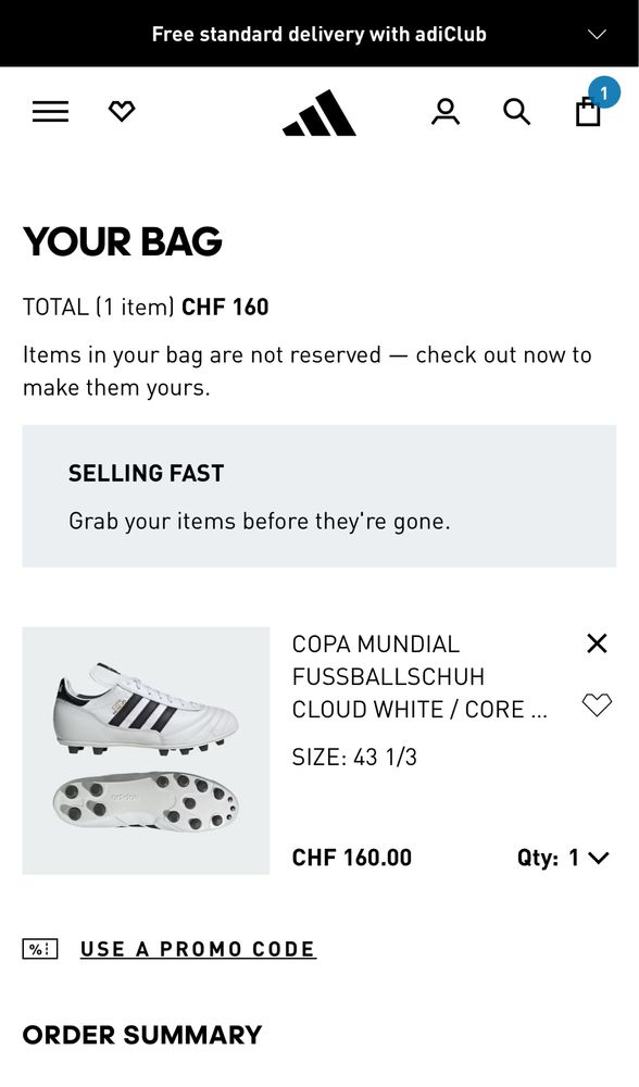 Adidas Copa Mundial Made in Germany white 43 1/3