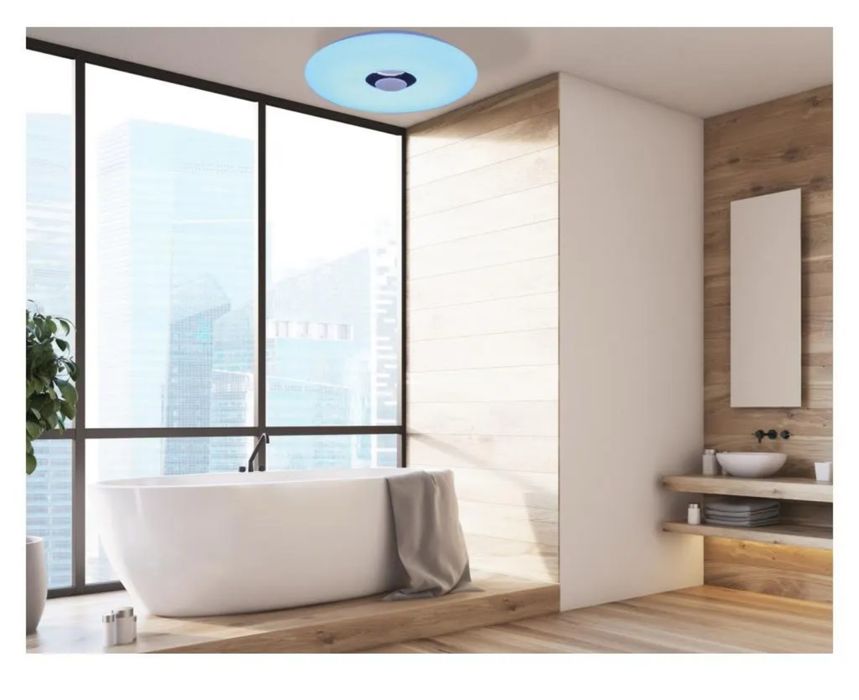 LED Плафон с Bluetooth Колона / 40см. / Димиране / Смяна на Цветовете