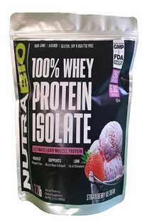 NutraBio 100% Whey Protein Isolate 1000 g Strawberry Ice Cream