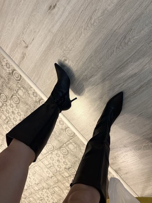 Дамски ботуши тънък ток- 41