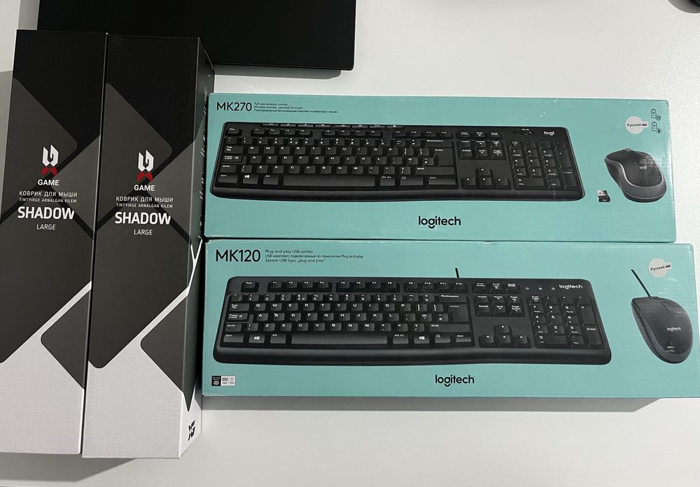 Logitech клавиатура+мышь, XGame Shadow коврик для мыши