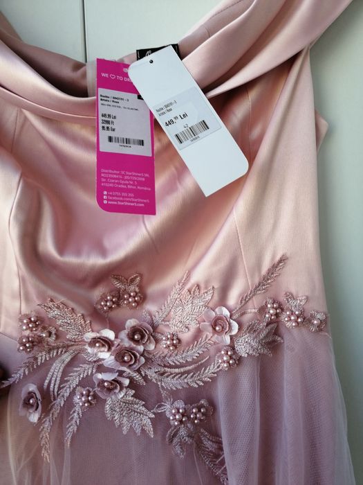 Rochie noua roz StarShiners de ocazie/de seara/nasa, marime 42-44