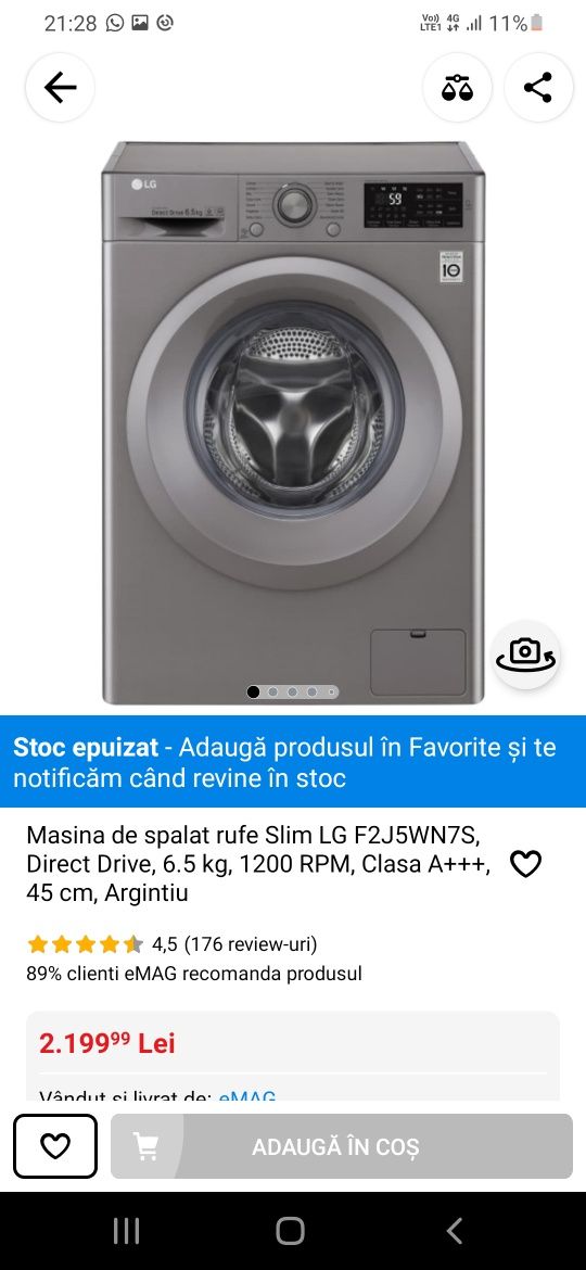 Masina de spalat LG direct drive