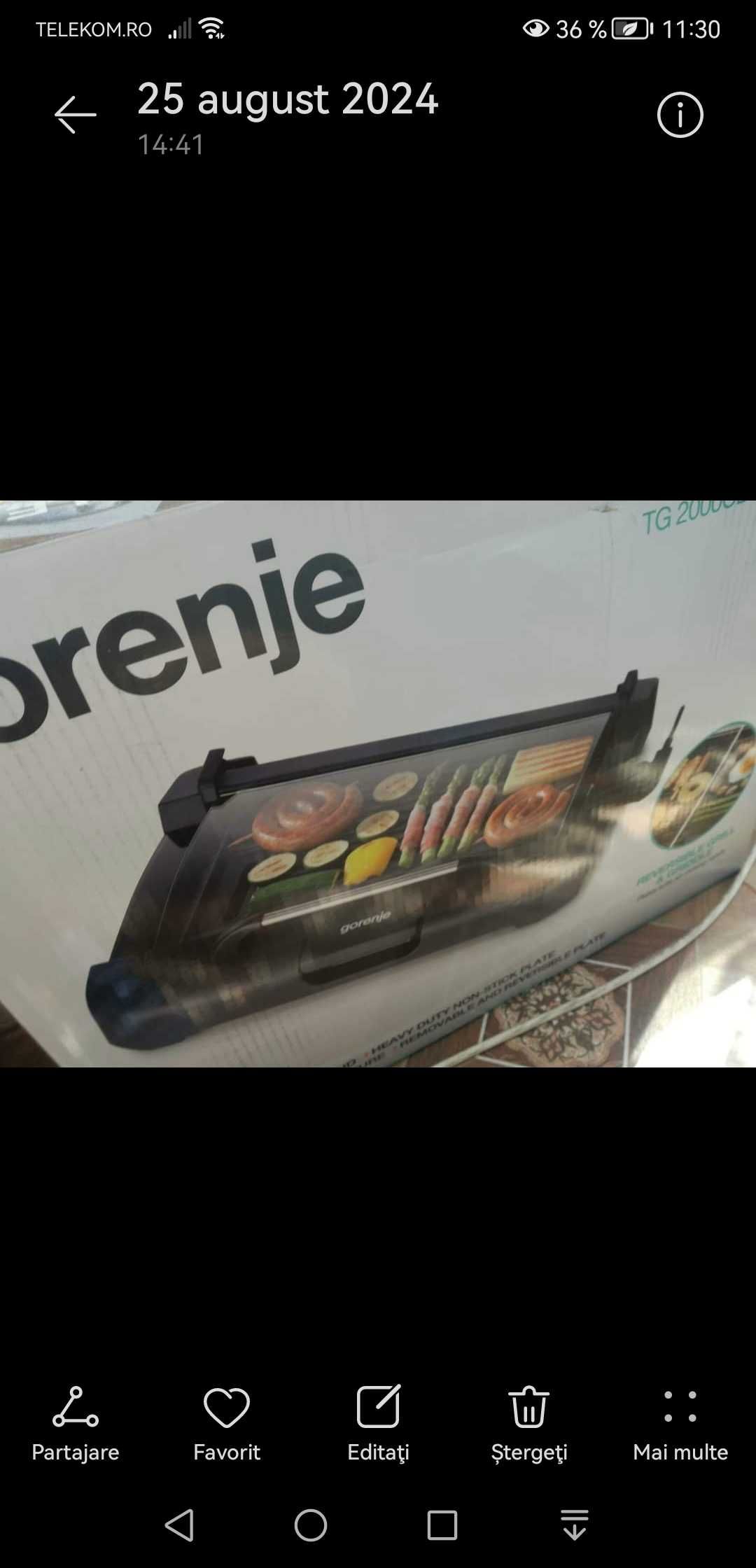Grill electric Gorenje nou, folosit o singura dată