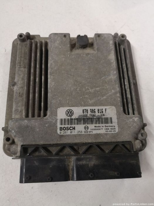 Calculator ECU VOLKSWAGEN TOUAREG (7LA, 7L6, 7L7) [ 2002 - 2013 ] R5 TDI (BAC, BPE) 128KW|174HP BOSCH 0281011258 OEM 070906016f