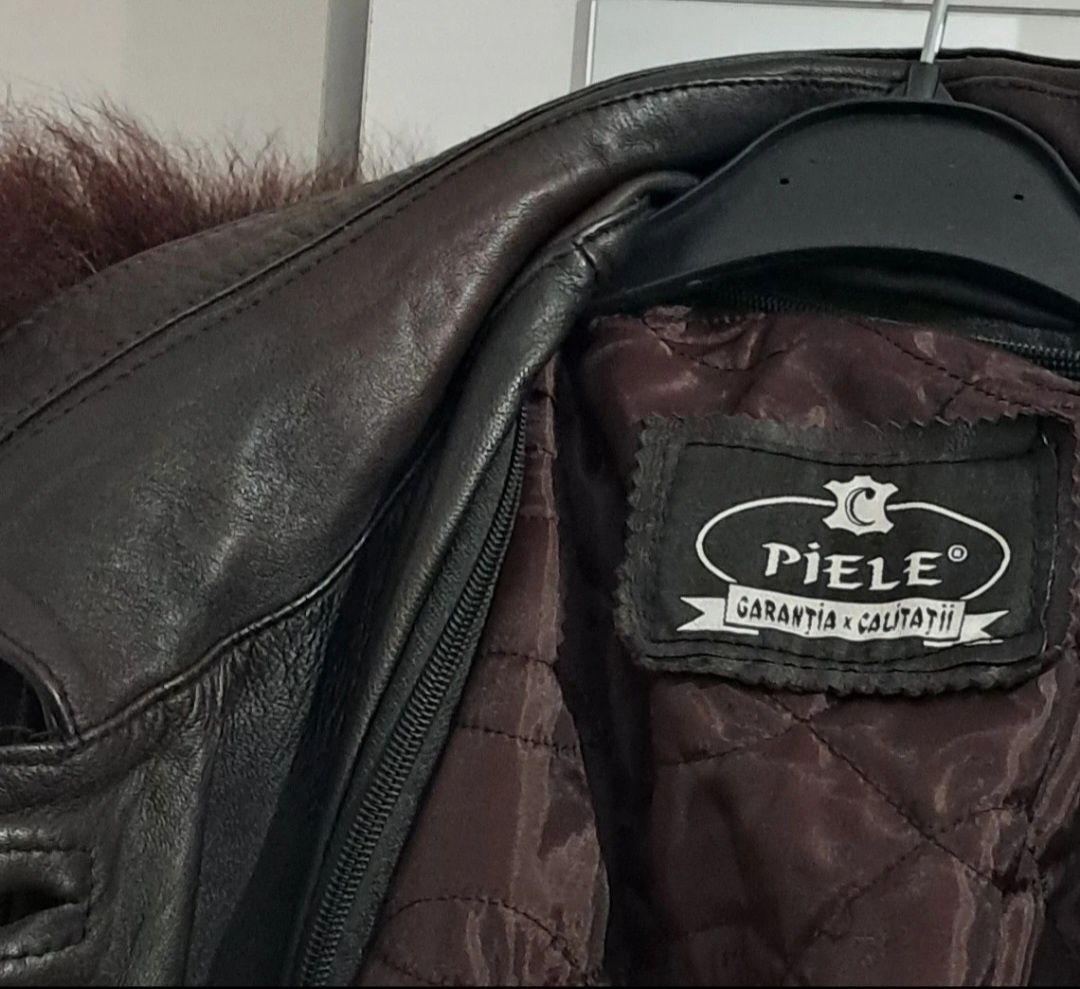 Haină din piele naturala , Garanția calității  , grena cu negru