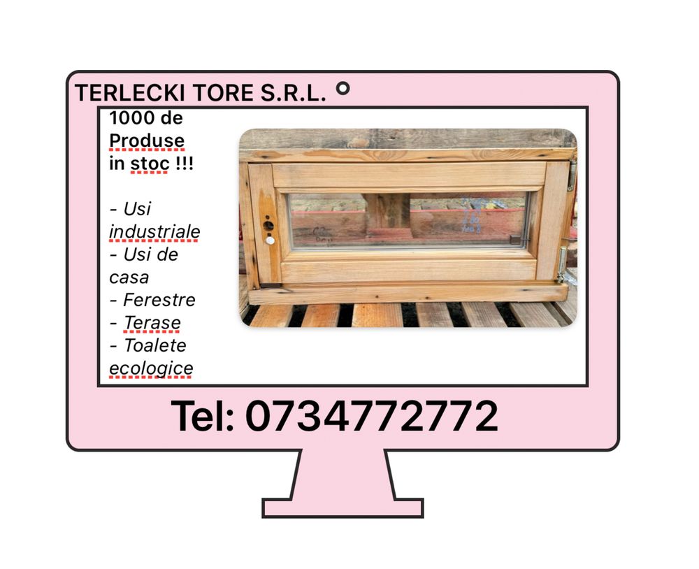 FEREASTRA LEMN CASA cabana rustic antichizat termopan H 39 x L 80 Gara
