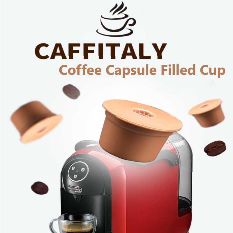 2 capsule reincarcabila,compatibil,Caffitaly,cu periuta si lingurita