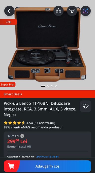Pick-up Lenco TT-10BN, Classic Phono, stare foarte bună
