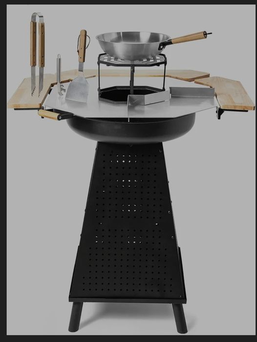 Барбекю на дървени въглища 2v1