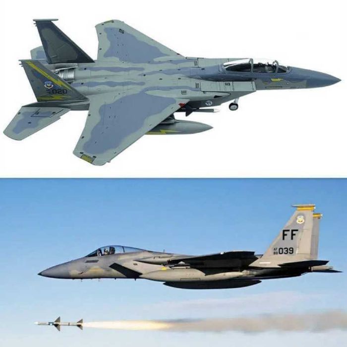Macheta avion metalica F-15C Super Eagle USA 1:100 19cm