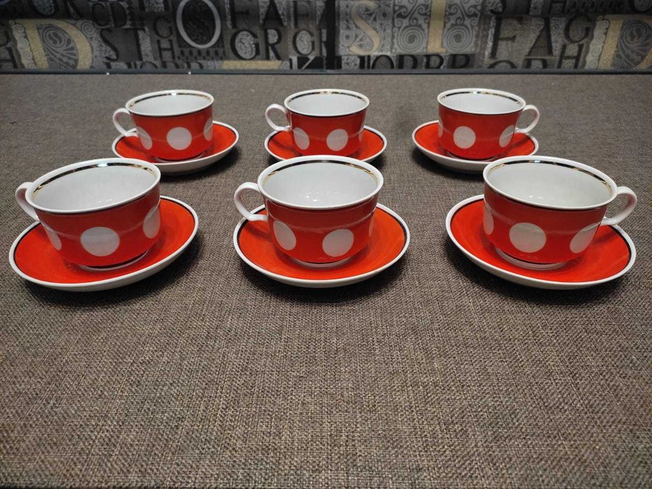 Винтаж Чайные пары СССР горох Тернопольский фарфоровый завод