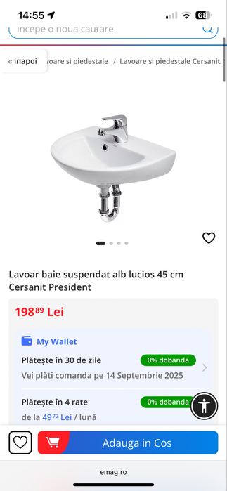 Usa interior cu toc, chiuveta mica cu baterie ca noi