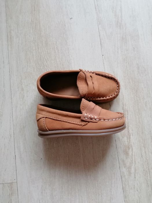 Детски кожени мокасини от велур на ZARA