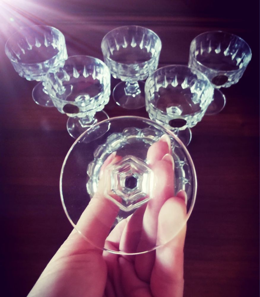 Кристален сервиз чаши бренди вино шампанско Cristal d’Arques антика