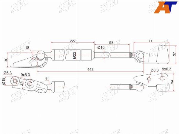 Амортизатор крышки багажника Toyota Ipsum