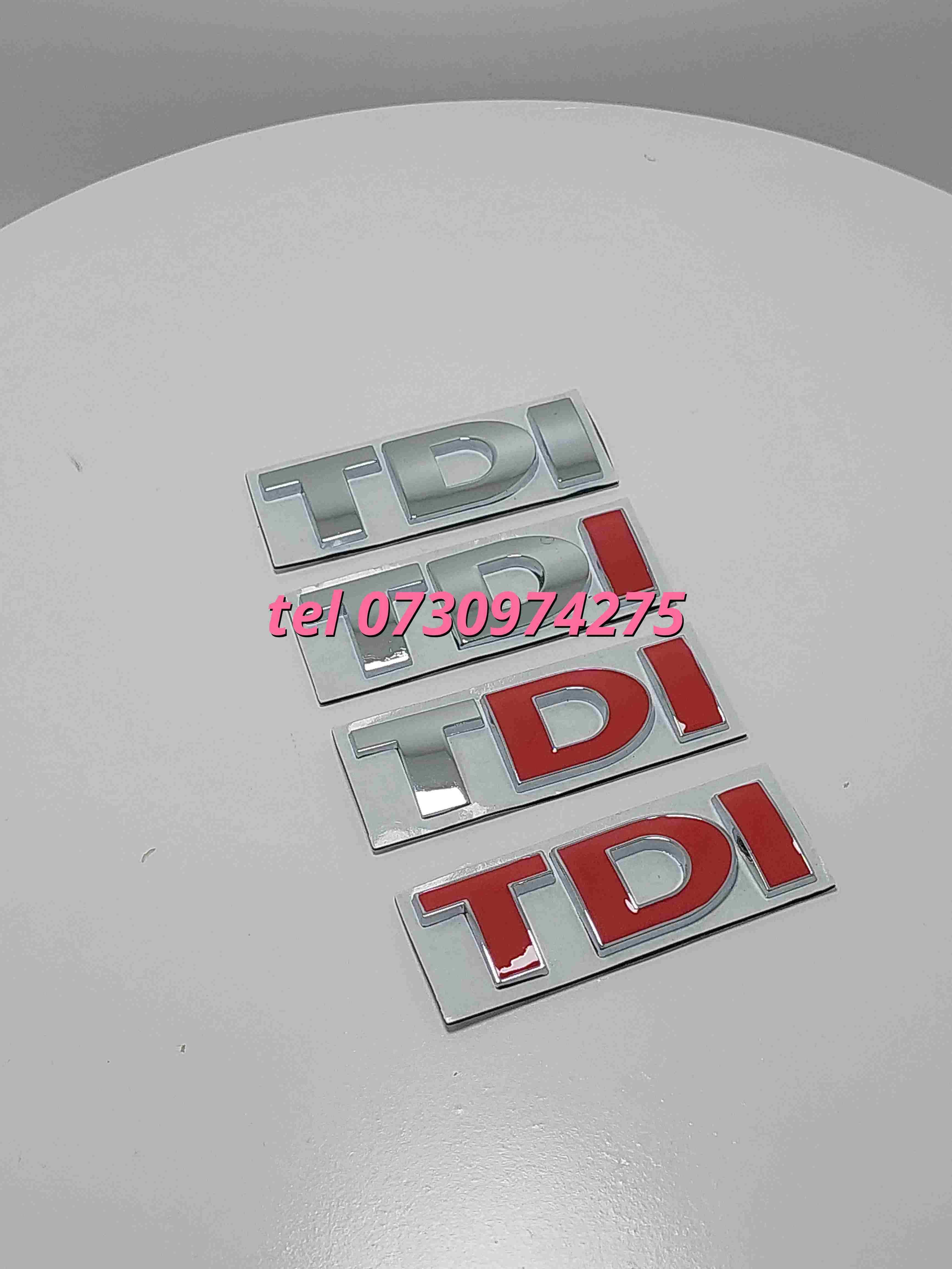 Emblema Tdi Cromata Tdi Cu Di Rosu Metalica Volkswagen