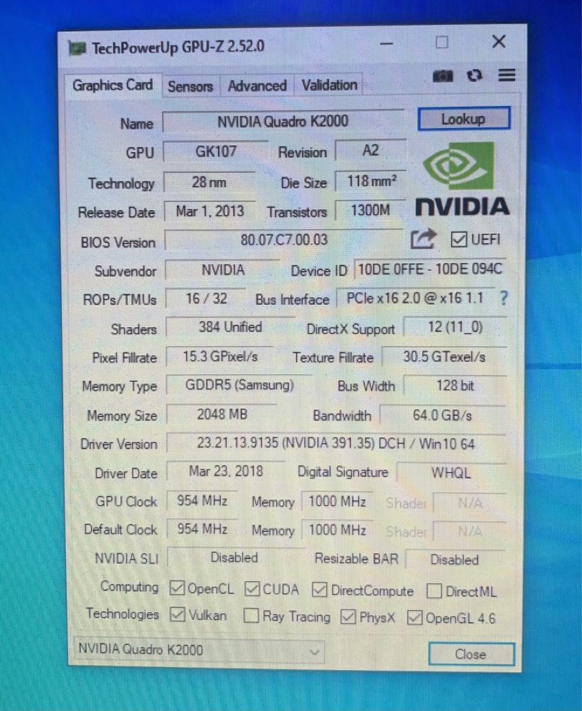 Видеокарты Nvidia Quadro K2000 2Gb GDDR5