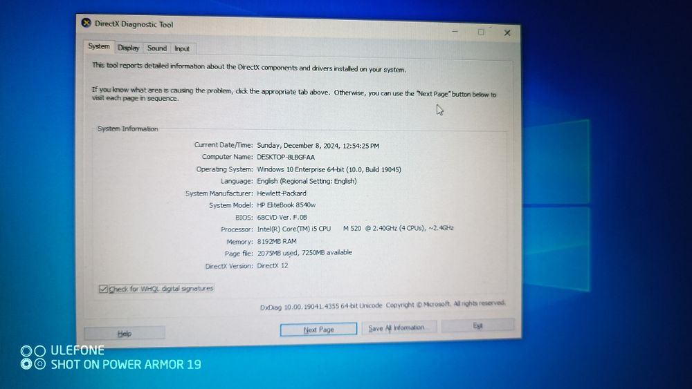 Laptop hp elitebook 8540w