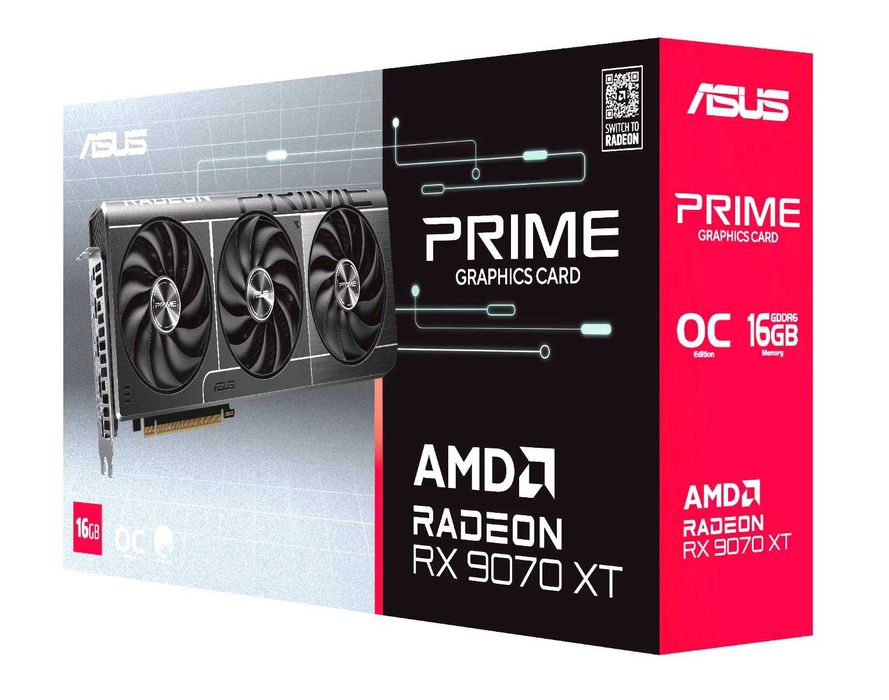 ASUS Prime AMD Radeon™ RX 9070XT oc 16GB GDDR6, 256-bit
