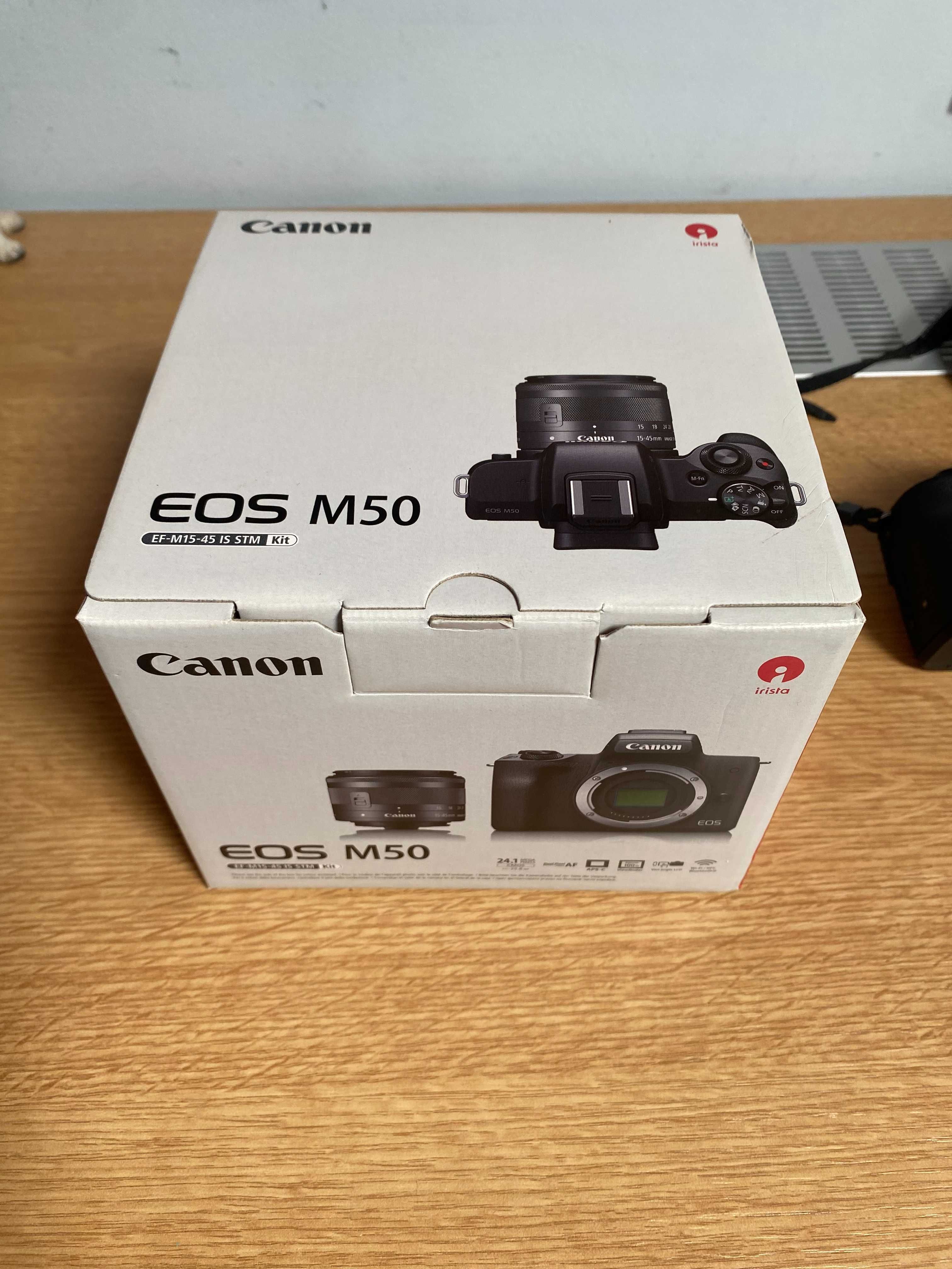 Canon EOS M50+Obiectiv EF-M 15-45 IS STM+Geanta Lowepro+2 MicroSd 64Gb