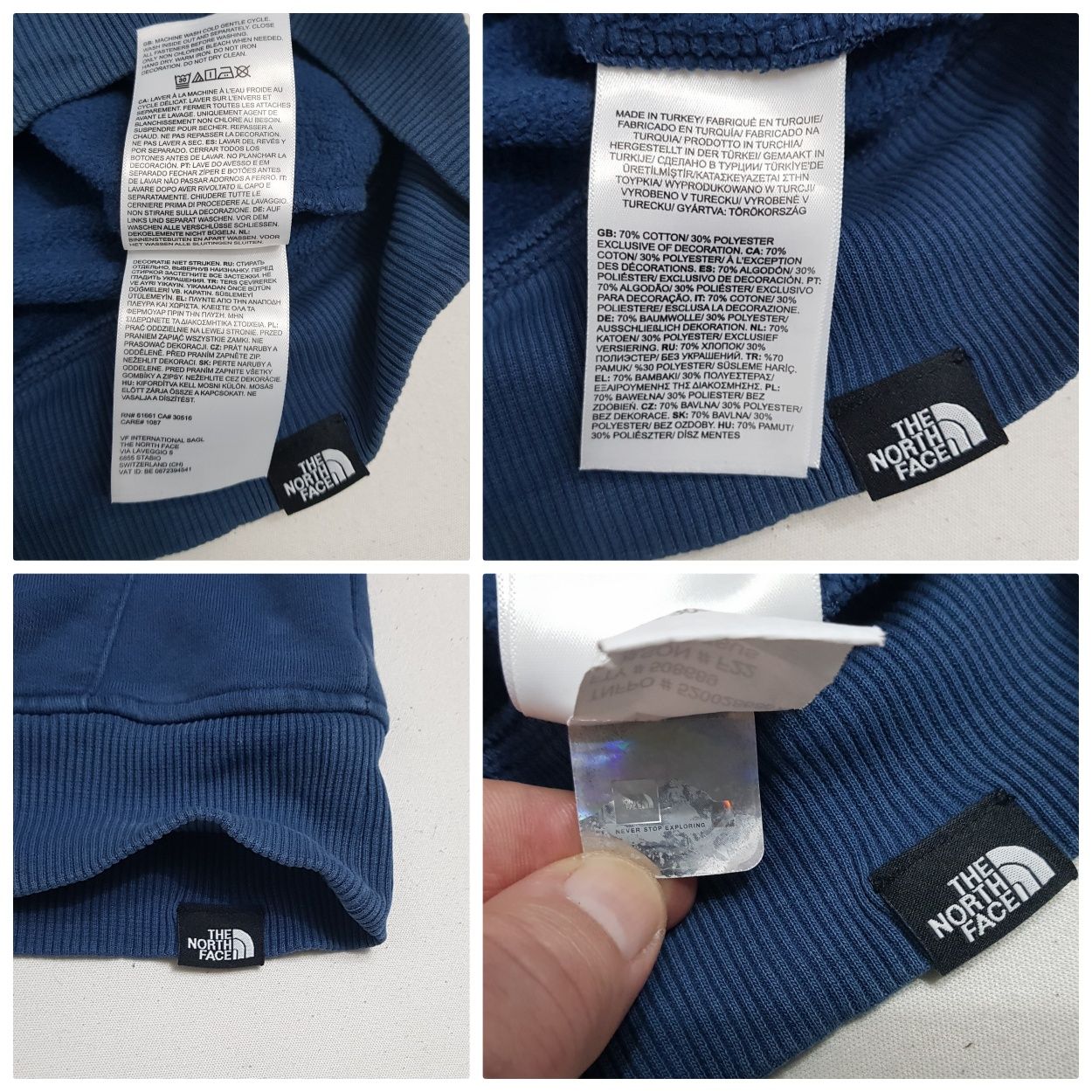 Hanorac The North Face, 100% bumbac, cu gluga fixă mărimea M (men)