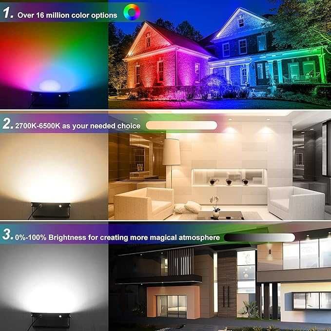 Projector LED RGB Bluetooth,WiFi T-SUNUS în aer liber 100 W