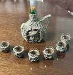 Vand set rustic cu pahare