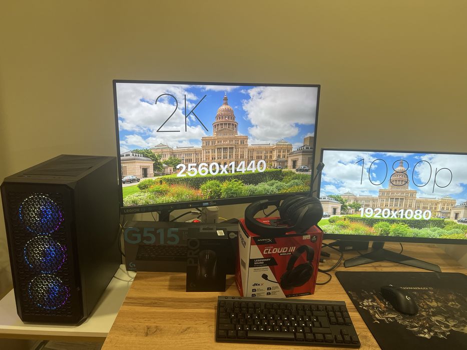 Игровой ПК + 2 монитора + топовые беспроводные девайсы