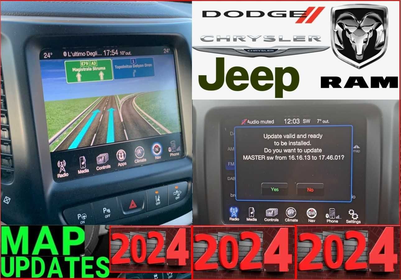JEEP, Chrysler,Dodge,RAM 2025 карта навигация MYGIG RHR RHW REW RER BG