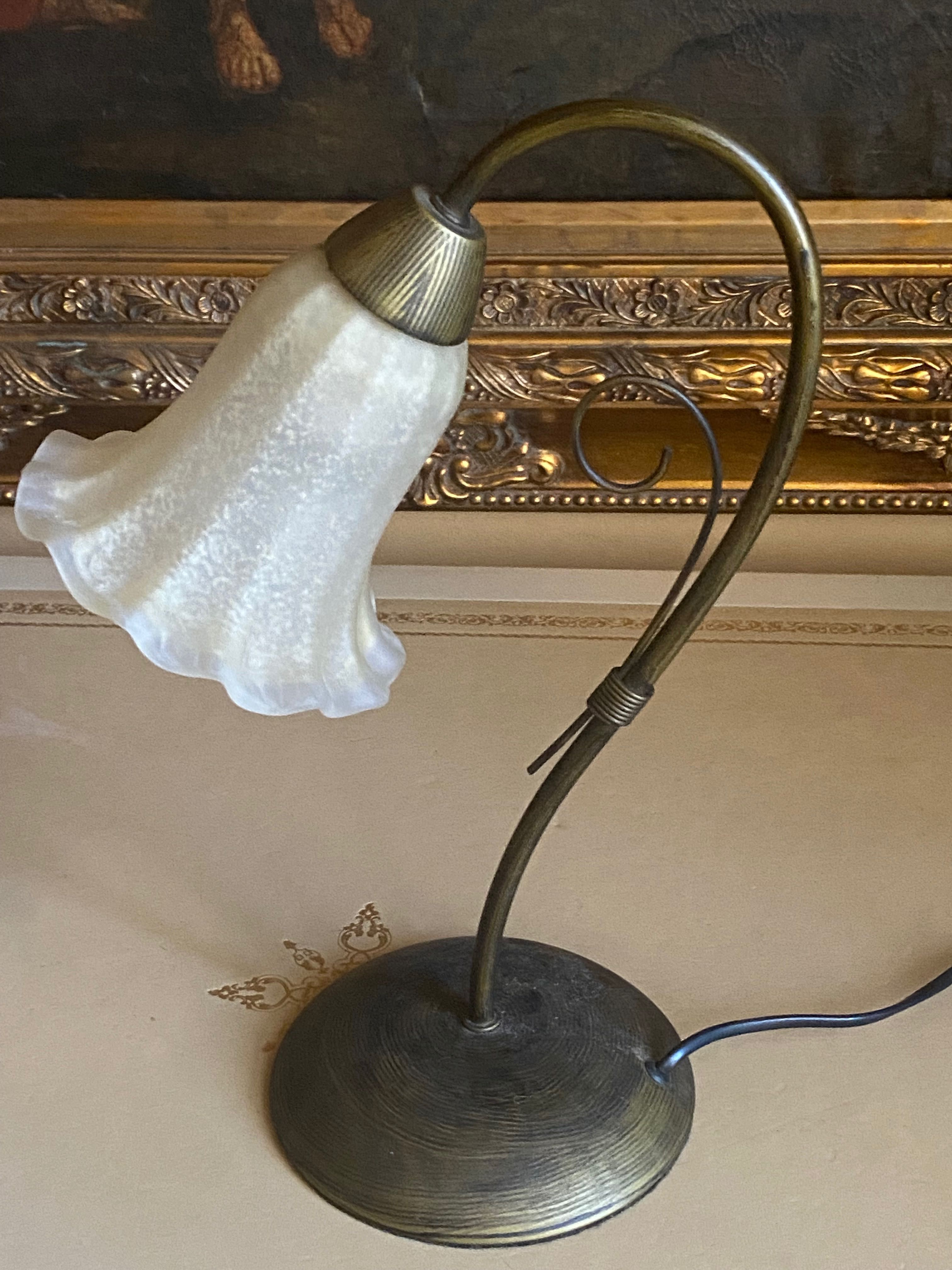 Superba lampa din alama bronzuita-abajur Murano-Franta