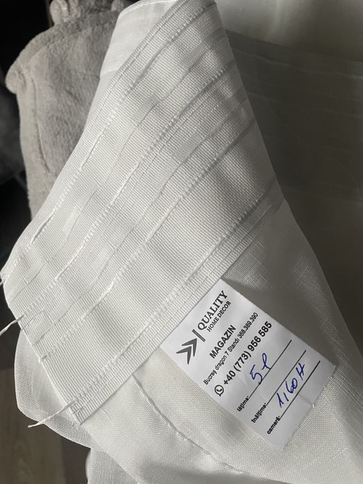 Perdea Triplu Voal Ivoire, Material Plin Ca Textura,