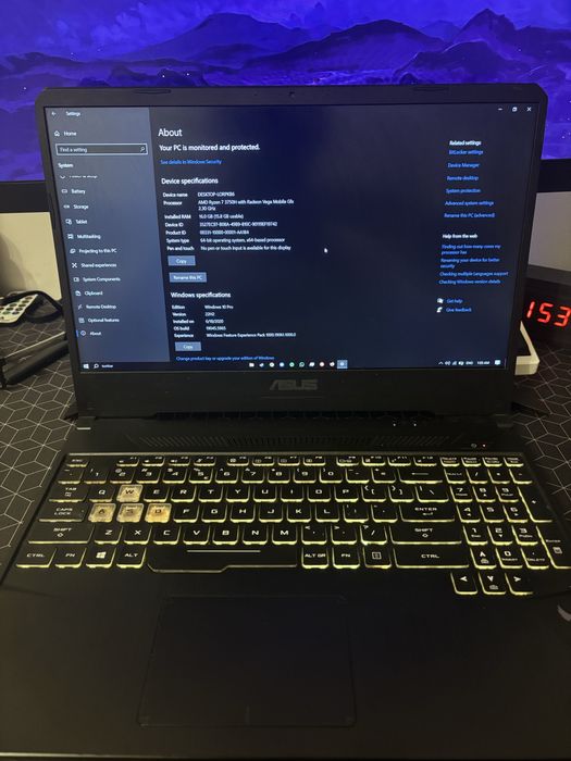 ASUS TUF Gaming FX505DT – Ryzen 7, GTX 1650, 16GB RAM, SSD NVMe 512GB