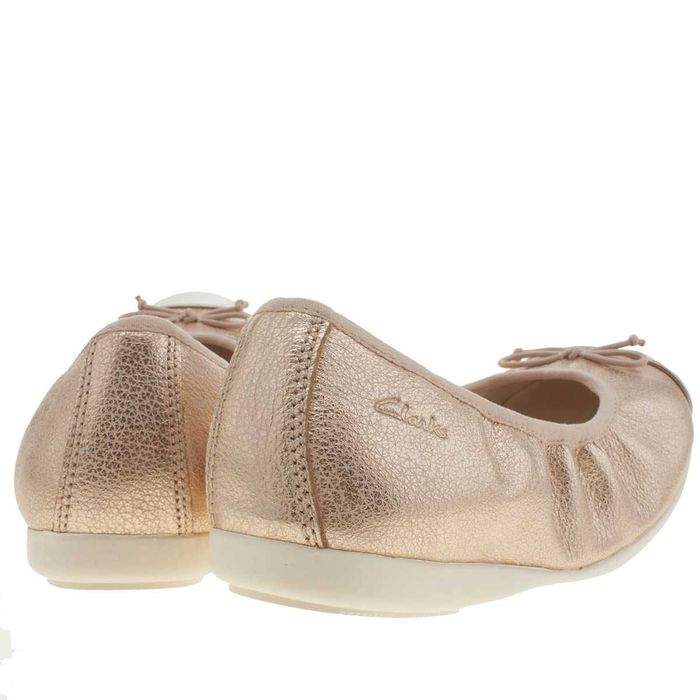 ПРОМО до 30.10! CLARKS № 36/37 – Дамски балеринки ест кожа ROSE & GOLD